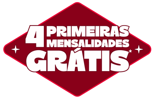 Imagem com o texto 'A PRIMEIRAS MENSALIDADES GRÁTIS®' destacando uma oferta promocional.
